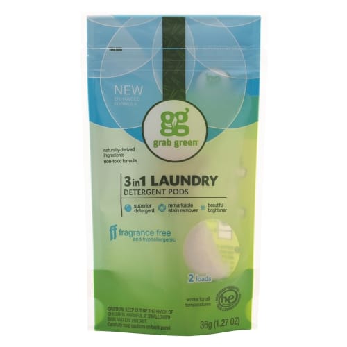Grab Green® 3-in-1 Fragrance Free Laundry Detergent Pods